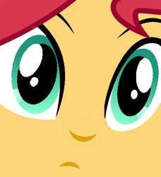 Size: 500x549 | Tagged: safe, artist:grapefruitface1, artist:keronianniroro, derpibooru exclusive, edit, part of a set, sunset shimmer, equestria girls, close-up, confused, cute, face, looking at you, shimmerbetes, stare