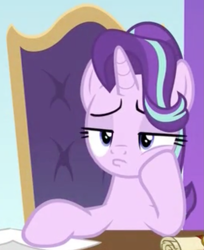 Size: 1103x1352 | Tagged: safe, screencap, starlight glimmer, unicorn, a matter of principals, bored, cropped, faic, hoof on cheek, pouting, solo