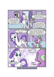 Size: 600x850 | Tagged: safe, artist:burning-heart-brony, rarity, spike, dragon, pony, unicorn, comic:a change of heart, a change of heart, comic, female, male, shipping, sparity, straight