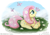 Size: 1000x701 | Tagged: safe, artist:king-kakapo, fluttershy, butterfly, pegasus, pony, female, mare, solo