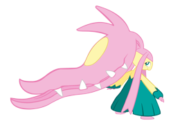 Size: 4256x3034 | Tagged: safe, artist:fou-mage, fluttershy, absurd resolution, crossover, mawile, pokefied, pokémon, simple background, solo, species swap, transparent background, vector