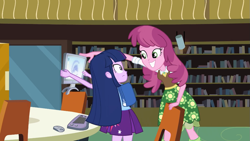 Size: 1023x575 | Tagged: safe, derpibooru import, cheerilee, twilight sparkle, equestria girls, equestria girls (movie), computer, shit eating grin