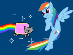 Size: 960x720 | Tagged: safe, artist:thisnameisnotprofane, derpibooru import, rainbow dash, pegasus, pony, crossover, nyan cat