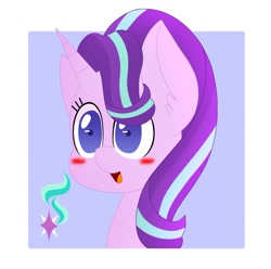 Size: 2000x1983 | Tagged: safe, artist:komasantaffy, starlight glimmer, pony, unicorn, blushing, cute, female, glimmerbetes, happy, mare, open mouth, solo