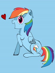 Size: 3120x4160 | Tagged: safe, artist:php51, derpibooru import, rainbow dash, pegasus, pony, digital art, female, happy, heart, looking at you, mare, sitting, solo