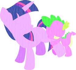 Size: 500x461 | Tagged: safe, artist:pinkamenadash, derpibooru import, spike, twilight sparkle, dragon, minimalist, simple background, transparent background, vector