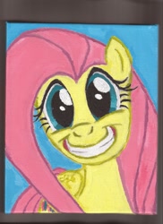 Size: 1700x2338 | Tagged: safe, artist:pwnyville, fluttershy, pegasus, pony, grin, smiling, solo