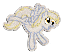 Size: 1137x949 | Tagged: safe, artist:scootloops, derpy hooves, pegasus, pony, female, kirby's epic yarn, mare, simple background, solo, style emulation, transparent background, yarn