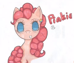 Size: 2963x2550 | Tagged: safe, artist:wafflekitten1020, pinkie pie, earth pony, pony, female, mare, pink coat, pink mane, solo, traditional art