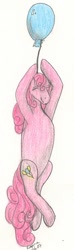 Size: 250x840 | Tagged: safe, artist:roogna, pinkie pie, earth pony, pony, g3, balloon, solo, traditional art