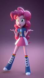 Size: 756x1344 | Tagged: safe, artist:borickrut, artist:creatorofpony, derpibooru import, pinkie pie, rainbow dash, equestria girls, /mlp/, 3d, 3d model, blender, boots, clothes, clothes swap, skirt