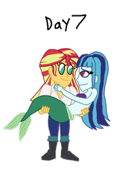 Size: 770x1038 | Tagged: safe, artist:bigpurplemuppet99, sonata dusk, sunset shimmer, equestria girls, female, lesbian, shipping, sunata, the little mermaid