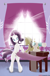 Size: 1200x1800 | Tagged: safe, artist:da3rd, rarity, pony, unicorn, bipedal, glasses, sewing, sewing machine