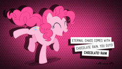 Size: 1920x1080 | Tagged: safe, artist:verygood91, pinkie pie, earth pony, pony, laughing, quote, shadow, solo, vector, wallpaper