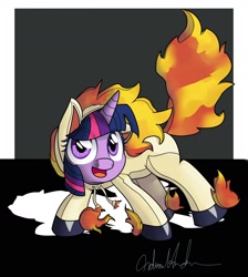 Size: 1700x1900 | Tagged: safe, artist:nerow94, derpibooru import, twilight sparkle, clothes, cosplay, costume, cute, pokémon, rapidash, solo