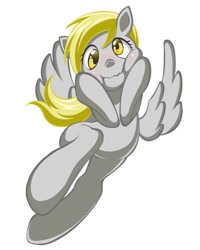 Size: 512x640 | Tagged: safe, artist:kanta0710, derpy hooves, pegasus, pony, blushing, female, mare, simple background, solo, white background