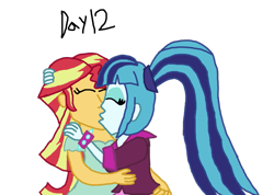 Size: 1059x754 | Tagged: safe, artist:bigpurplemuppet99, sonata dusk, sunset shimmer, equestria girls, female, kissing, lesbian, shipping, simple background, sunata, transparent background