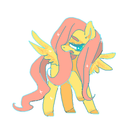 Size: 453x468 | Tagged: safe, artist:h-word, fluttershy, pegasus, pony, female, mare, pink mane, solo, yellow coat