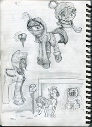 Size: 1788x2480 | Tagged: safe, artist:halfaman, derpibooru import, fluttershy, rainbow dash, rarity, twilight sparkle, twilight sparkle (alicorn), alicorn, pegasus, pony, unicorn, bus stop, clothes, cup, gem, scarf, sketch, sketch dump, traditional art, winter, winter outfit