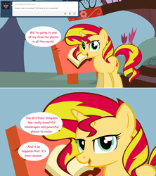 Size: 1280x1444 | Tagged: safe, artist:hakunohamikage, sunset shimmer, pony, unicorn, ask, ask-princesssparkle, female, mare, solo, tumblr