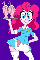 Size: 330x491 | Tagged: safe, artist:terry, pinkie pie, equestria girls, hilarious in hindsight, solo, waitress, wide hips