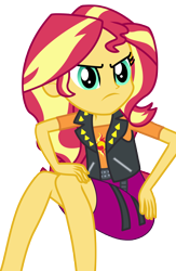 Size: 6500x10000 | Tagged: safe, artist:sunshi, sunset shimmer, better together, equestria girls, absurd resolution, angry, clothes, female, simple background, skirt, solo, transparent background, vector