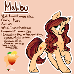 Size: 1280x1280 | Tagged: safe, artist:mulberrytarthorse, oc, oc:malibu, pony, unicorn, female, mare, reference sheet, solo
