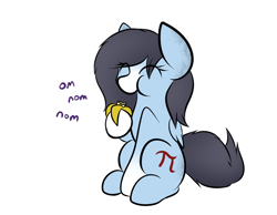 Size: 1280x993 | Tagged: safe, artist:nom-sympony, oc, oc only, oc:pepper dust, banana, eating, food, nom