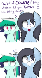 Size: 1280x2360 | Tagged: safe, artist:nom-sympony, oc, oc only, oc:pepper dust, oc:spearmint, ear twitch