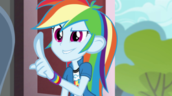 Size: 1904x1064 | Tagged: safe, derpibooru import, edit, edited screencap, screencap, rainbow dash, equestria girls, rainbow rocks, finger, lip bite, solo