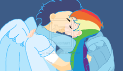 Size: 1024x595 | Tagged: dead source, safe, artist:sweetie-bot3000, derpibooru import, rainbow dash, soarin', human, deviantart watermark, female, humanized, male, obtrusive watermark, shipping, soarindash, straight, watermark, winged humanization