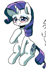Size: 392x612 | Tagged: safe, artist:yajima, rarity, pony, unicorn, female, glasses, horn, mare, white coat