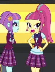 Size: 444x581 | Tagged: safe, screencap, sour sweet, sunny flare, equestria girls, friendship games, cropped