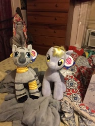 Size: 1536x2048 | Tagged: safe, derpy hooves, zecora, pegasus, pony, zebra, build-a-bear, female, irl, mare, photo, plush derpy, plushie