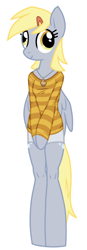 Size: 260x744 | Tagged: safe, artist:mindmusic, derpy hooves, anthro, unguligrade anthro, cute, necklace, simple background, solo, striped shirt