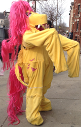 Size: 1024x1605 | Tagged: safe, fluttershy, human, cosplay, flutterbat, fursuit, irl, irl human, nightmare fuel, photo