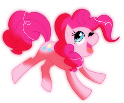 Size: 1184x984 | Tagged: dead source, safe, artist:shufflestripes, pinkie pie, earth pony, pony, cute, diapinkes, female, mare, one eye closed, open mouth, simple background, solo, transparent background