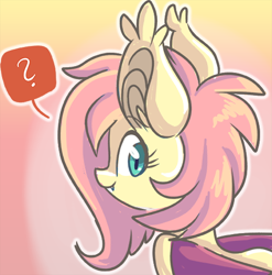 Size: 500x507 | Tagged: safe, artist:indiefoxtail, fluttershy, bat pony, pony, askbattyshy, flutterbat, solo, tumblr