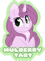 Size: 1249x1692 | Tagged: safe, artist:mulberrytarthorse, oc, oc only, oc:mulberry tart, pony, badge