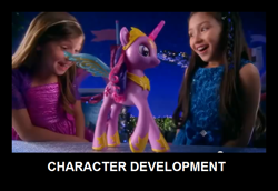 Size: 699x480 | Tagged: safe, derpibooru import, twilight sparkle, twilight sparkle (alicorn), alicorn, human, alicorn drama, commercial, demotivational poster, drama, irl, irl human, meme, photo, target demographic, toy