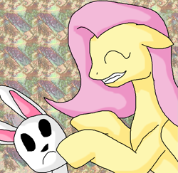 Size: 1059x1030 | Tagged: safe, artist:mojo1985, angel bunny, fluttershy, pegasus, pony, female, hug, mare