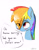 Size: 1224x1569 | Tagged: safe, artist:a8f12, derpibooru import, rainbow dash, pegasus, pony, blushing, bust, cute, dashabetes, dialogue, ear piercing, earring, eye clipping through hair, female, implied anon, jewelry, mare, offscreen character, piercing, portrait, speech bubble