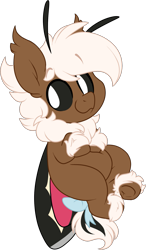 Size: 1129x1933 | Tagged: safe, artist:mulberrytarthorse, oc, oc only, oc:stem bedstraw, hybrid, moth, mothpony, original species, bow, chibi, commission, cute, digital art, fluffy, male, monster mare, small