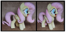 Size: 5117x2500 | Tagged: safe, artist:nazegoreng, fluttershy, :d, absurd resolution, cute, happy, irl, photo, plushie, shyabetes