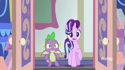 Size: 1920x1080 | Tagged: safe, screencap, spike, starlight glimmer, dragon, pony, a matter of principals, winged spike