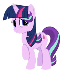 Size: 1195x1382 | Tagged: safe, starlight glimmer, pony, unicorn, a matter of principals, cutie mark, female, horn, mare, purple mane, simple background, transparent background, twilight wig, wig