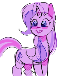 Size: 913x1177 | Tagged: safe, artist:1racat, starlight glimmer, pony, unicorn, blushing, sketch, smiling