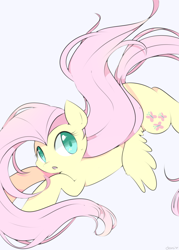 Size: 1000x1400 | Tagged: safe, artist:milkii-ways, fluttershy, pegasus, pony, female, mare, pink mane, solo, yellow coat