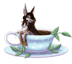 Size: 1880x1670 | Tagged: safe, artist:sadatrix, oc, oc:charlotte, earth pony, pony, commission, cup, cup of pony, female, mare, micro, simple background, solo, teacup, transparent background, ych result