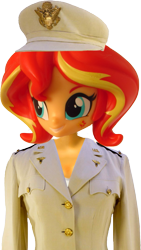 Size: 451x798 | Tagged: safe, artist:whatthehell!?, edit, sunset shimmer, equestria girls, clothes, doll, equestria girls minis, irl, jacket, military uniform, outfit, photo, simple background, toy, transparent background, world war ii